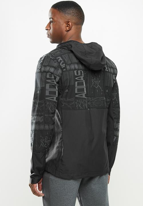 adidas Performance - Own the run jacket - black & reflective silver