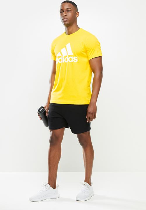 adidas Performance - Bl sj T-shirt - yellow & white