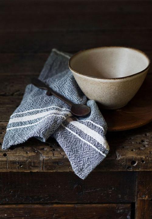 Barrydale Hand Weavers - Contemporary napkin - variegated stripes - indigo set of 2