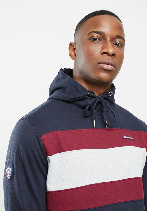 SOVIET - Noble pull over hooded sweat top - navy