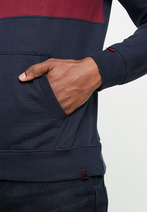 SOVIET - Noble pull over hooded sweat top - navy