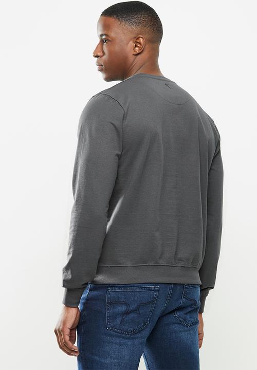 SOVIET - Carlos crew neck sweat top - charcoal