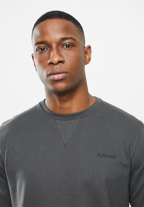 SOVIET - Carlos crew neck sweat top - charcoal
