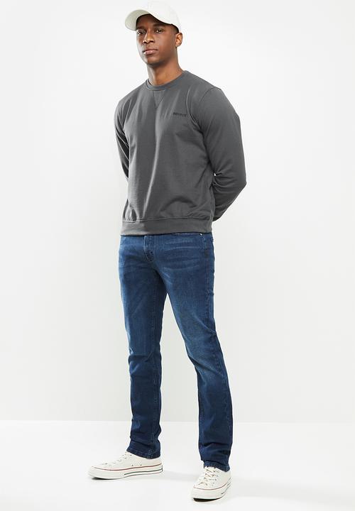 SOVIET - Carlos crew neck sweat top - charcoal
