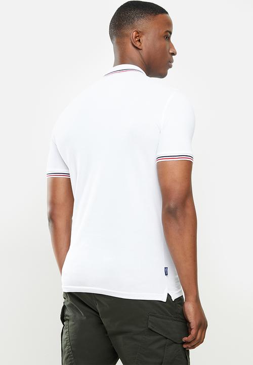 Superdry. - Classic micro lite tipped short sleeve polo - white 