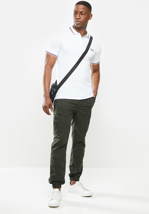 Superdry. - Classic micro lite tipped short sleeve polo - white 