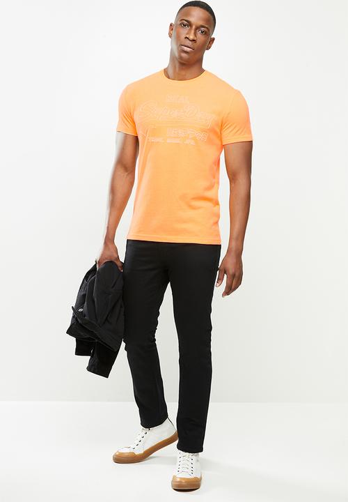 Superdry. - Vl outline pop tee - neon orange
