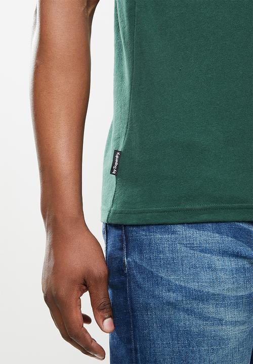Superdry. - Core logo stripe tee - green 