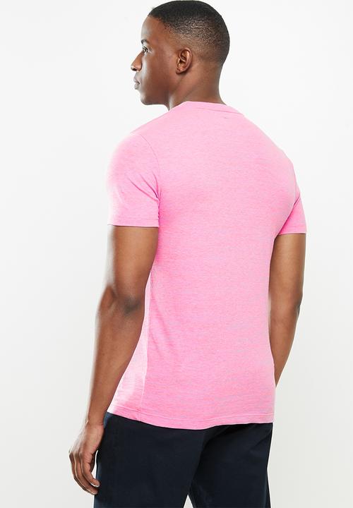 Superdry. - Ol vintage embroidery crew tee - pink 