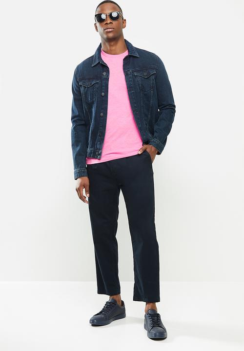 Superdry. - Ol vintage embroidery crew tee - pink 