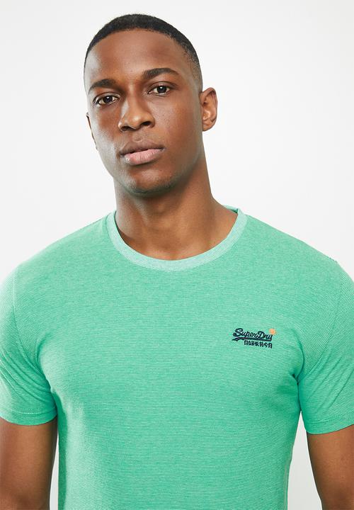 Superdry. - Ol vintage embroidery crew tee - green 