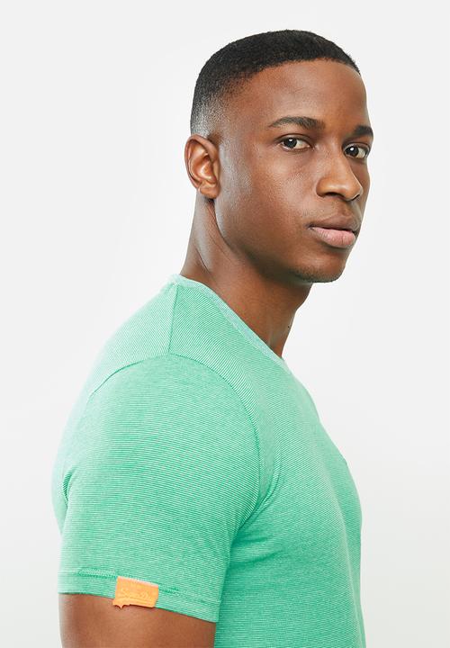 Superdry. - Ol vintage embroidery crew tee - green 