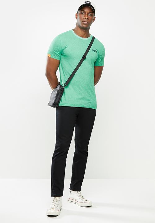 Superdry. - Ol vintage embroidery crew tee - green 