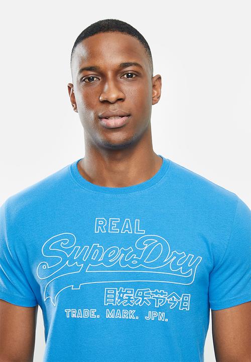 Superdry. - Vl outline pop tee - blue 
