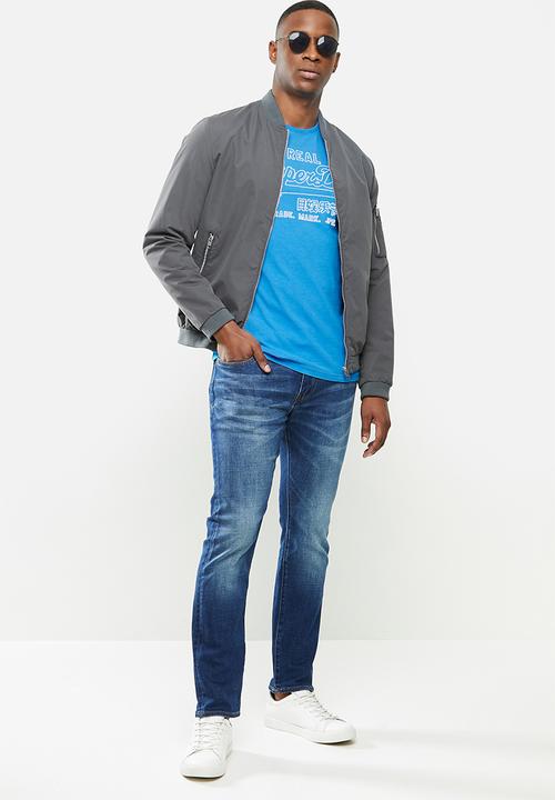 Superdry. - Vl outline pop tee - blue 