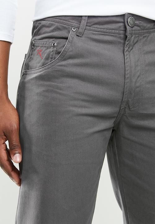 SOVIET - Voyger 5 pocket chino - charcoal