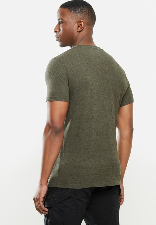 Superdry. - Ol vintage embroidery crew tee - green 
