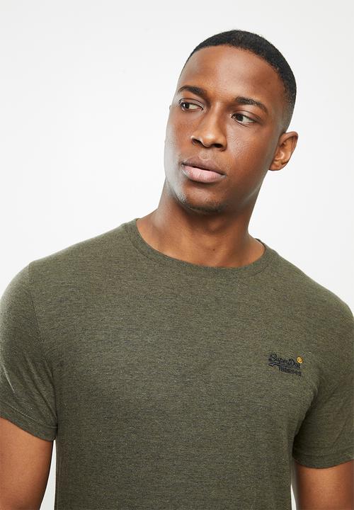 Superdry. - Ol vintage embroidery crew tee - green 