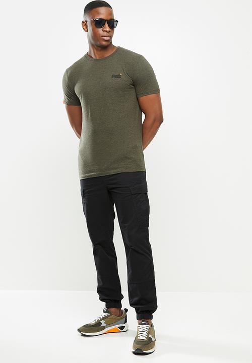 Superdry. - Ol vintage embroidery crew tee - green 