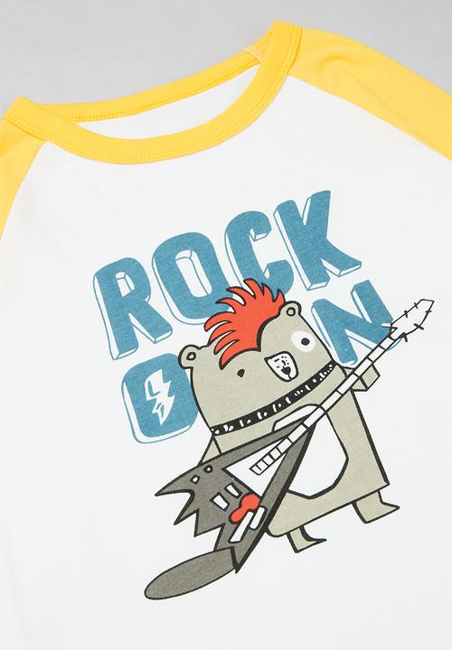 Pop Candy - Boys rock tee - white & yellow