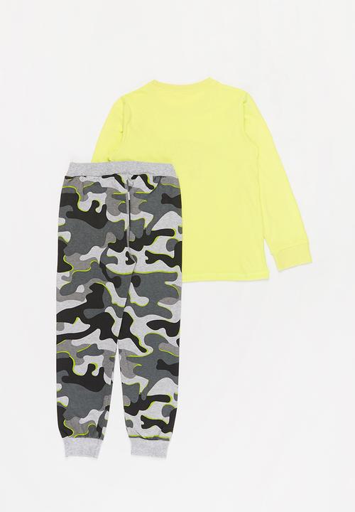 Pop Candy - Boys dino tee & camo pants set - multi 