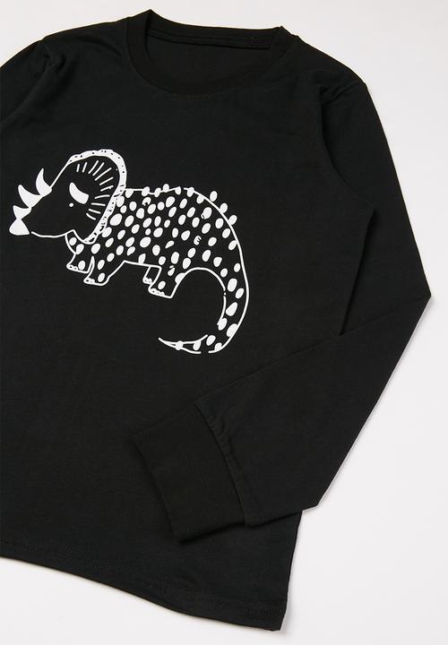 Pop Candy - Boys printed tee & star pants set - black & white