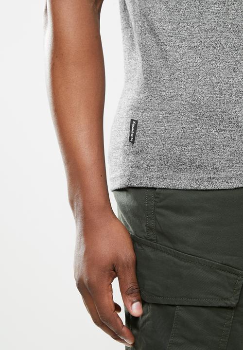 Superdry. - Core logo stripe tee - grey