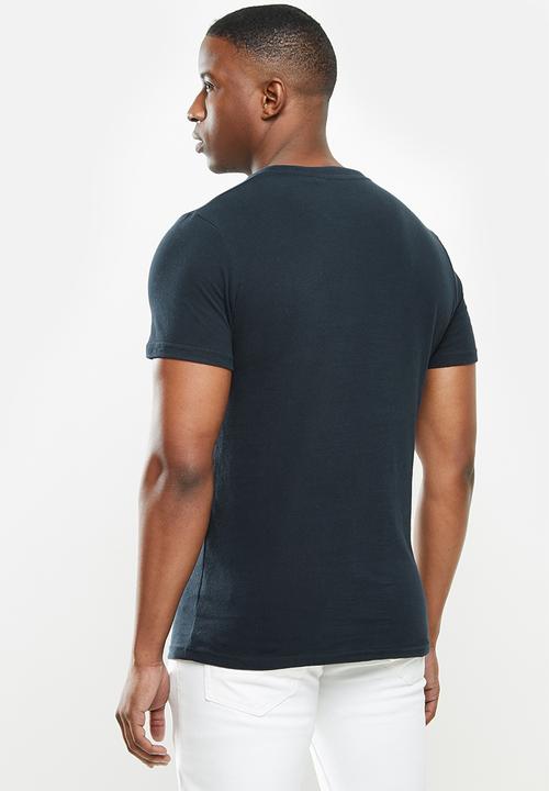 Superdry. - Core logo stripe tee - navy