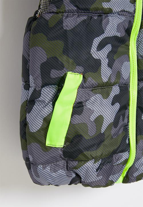 Pop Candy - Boys camo sleeveless bomber - multi 