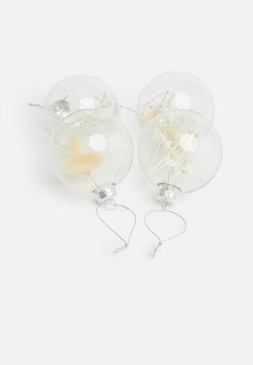 H&S - Natura Christmas ball set of 4 - clear