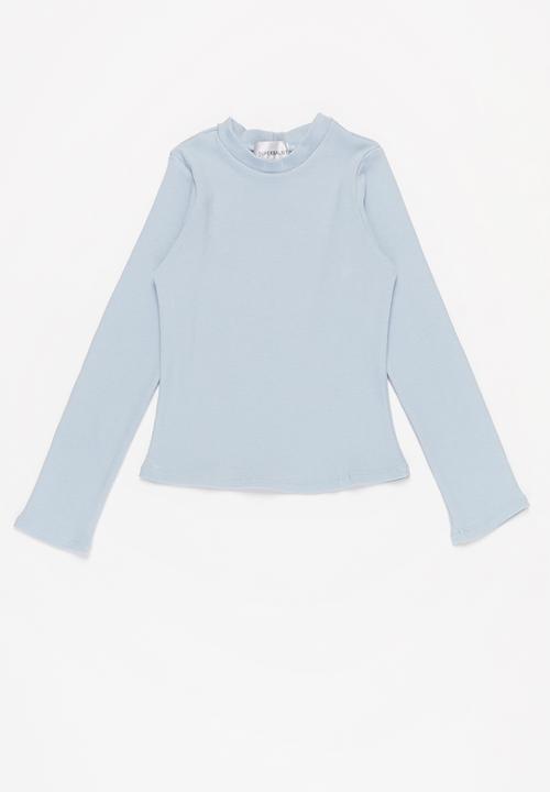 Superbalist - Girls 2 pack lycra rib tops - light blue & lilac