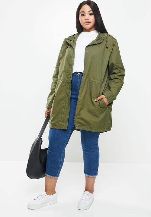 Brave Soul - Plus meredith parka - olive