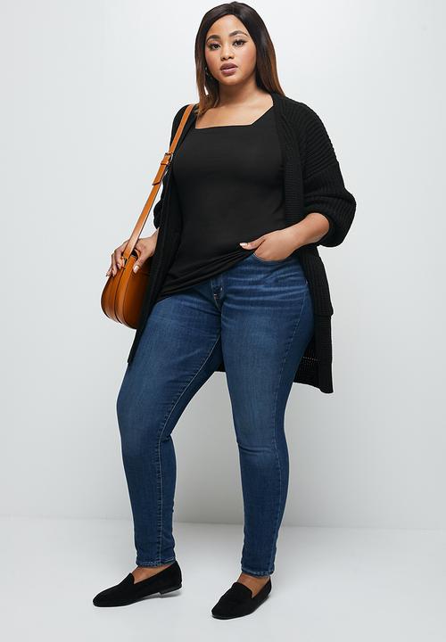 edit Plus - Long sleeve basic squareneck tee - black
