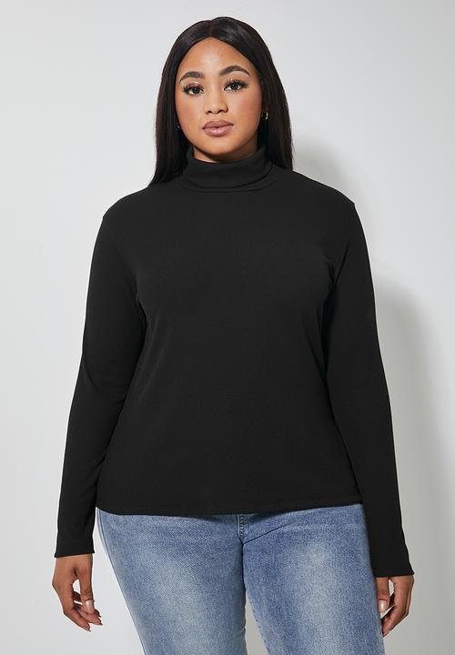 Superbalist - Single rib poloneck - black