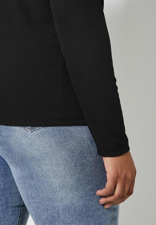 Superbalist - Single rib poloneck - black