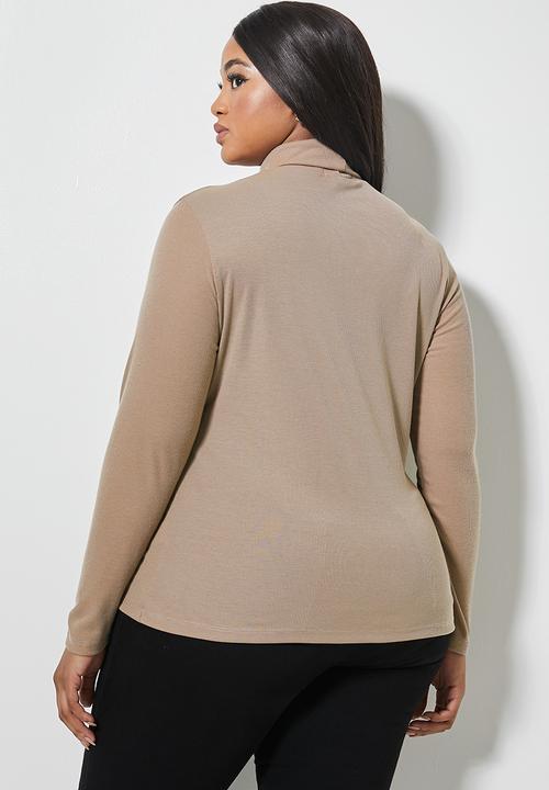 Superbalist - Single rib poloneck - toffee