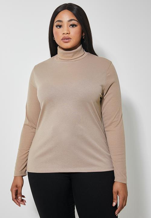 Superbalist - Single rib poloneck - toffee