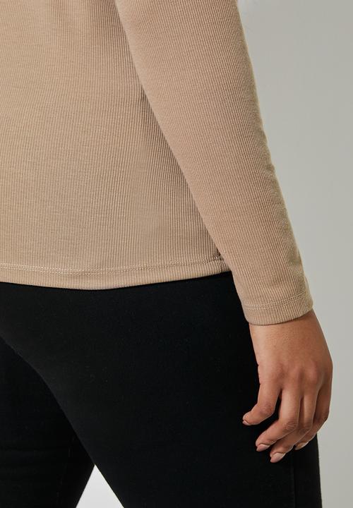 Superbalist - Single rib poloneck - toffee