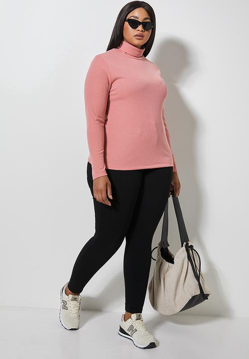 Superbalist - Single rib poloneck -rose pink