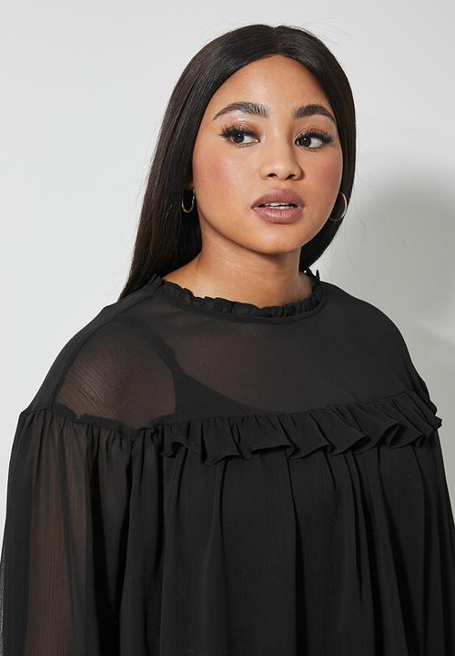 Superbalist - Femme ruffle blouse - black