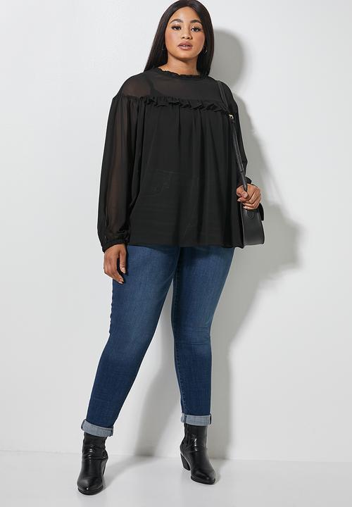 Superbalist - Femme ruffle blouse - black