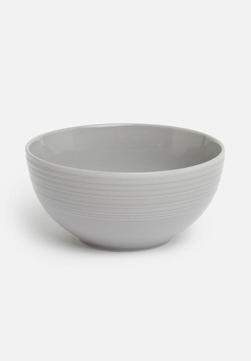 Jenna Clifford - Embossed lines dinner set 16 piece - light grey