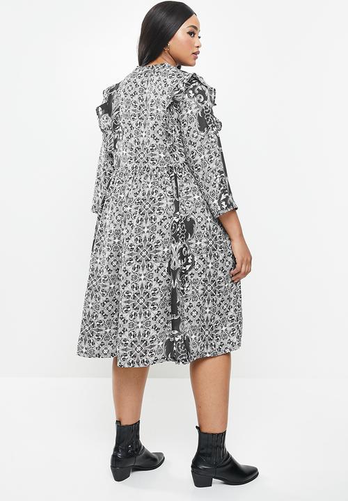 AMANDA LAIRD CHERRY - Plus nsezi dress - black & white 