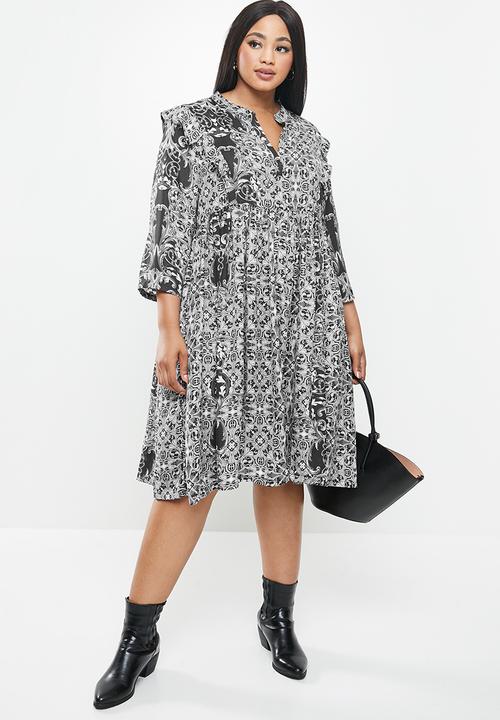 AMANDA LAIRD CHERRY - Plus nsezi dress - black & white 
