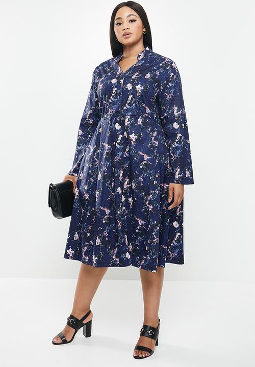 AMANDA LAIRD CHERRY - Plus mooi dress - navy