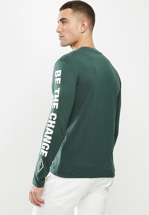 Replay - Replay long sleeve printed tee - green