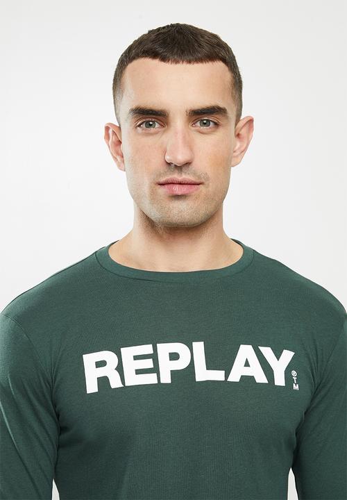 Replay - Replay long sleeve printed tee - green