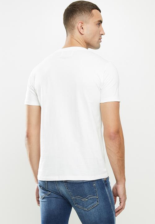 Replay - Replay organic cotton bold print logo tee - white