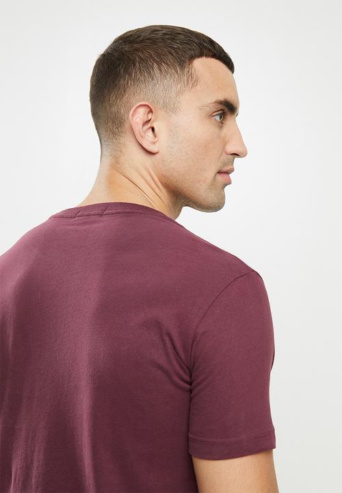 Replay - Replay diamond print tee - burgundy