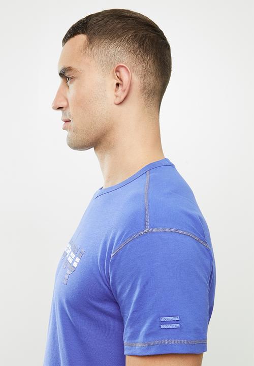 Replay - Replay raised print logo tee - blue